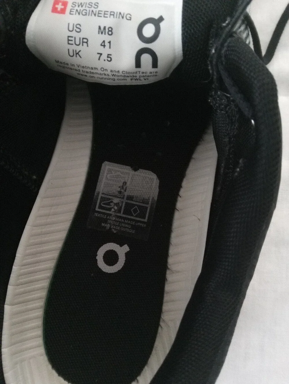 On Running Men's Black and White Mesh Sneakers